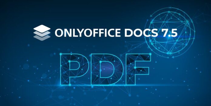 Entdecken Sie die Neuerungen in ONLYOFFICE Docs 7.5, einschließlich erweiterter PDF-Funktionen.
